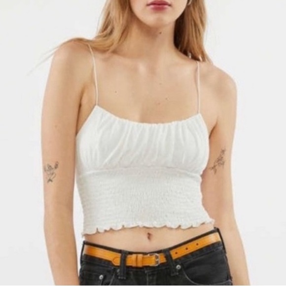 Urban Outfitters Tops - Urban Outfitters Emma Cipro Smocked Cami Top Ivory Size S